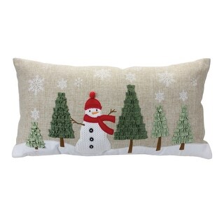 Coussin en velours brodé de bonhomme de neige de HomeSense